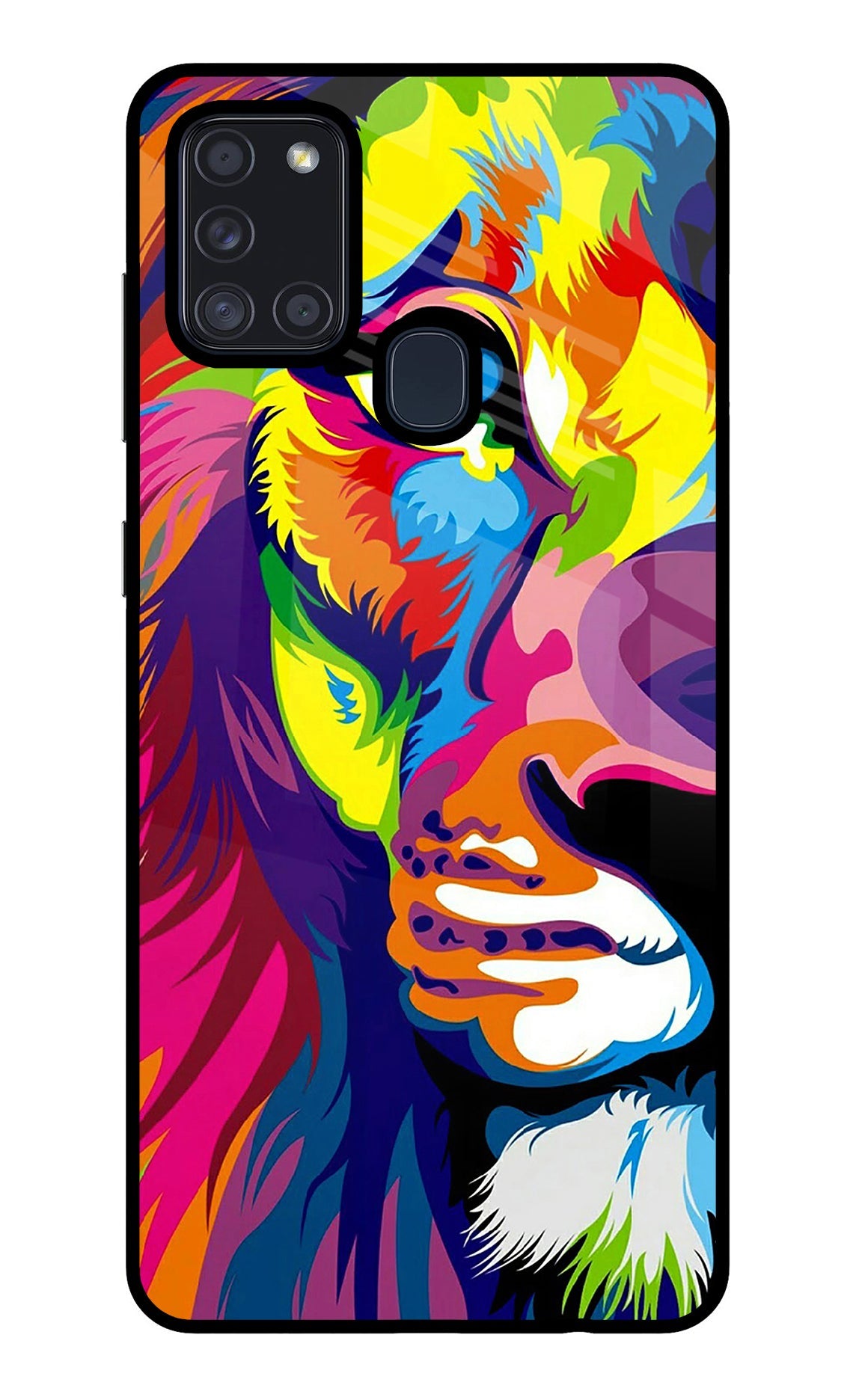 Lion Half Face Samsung A21s Back Cover