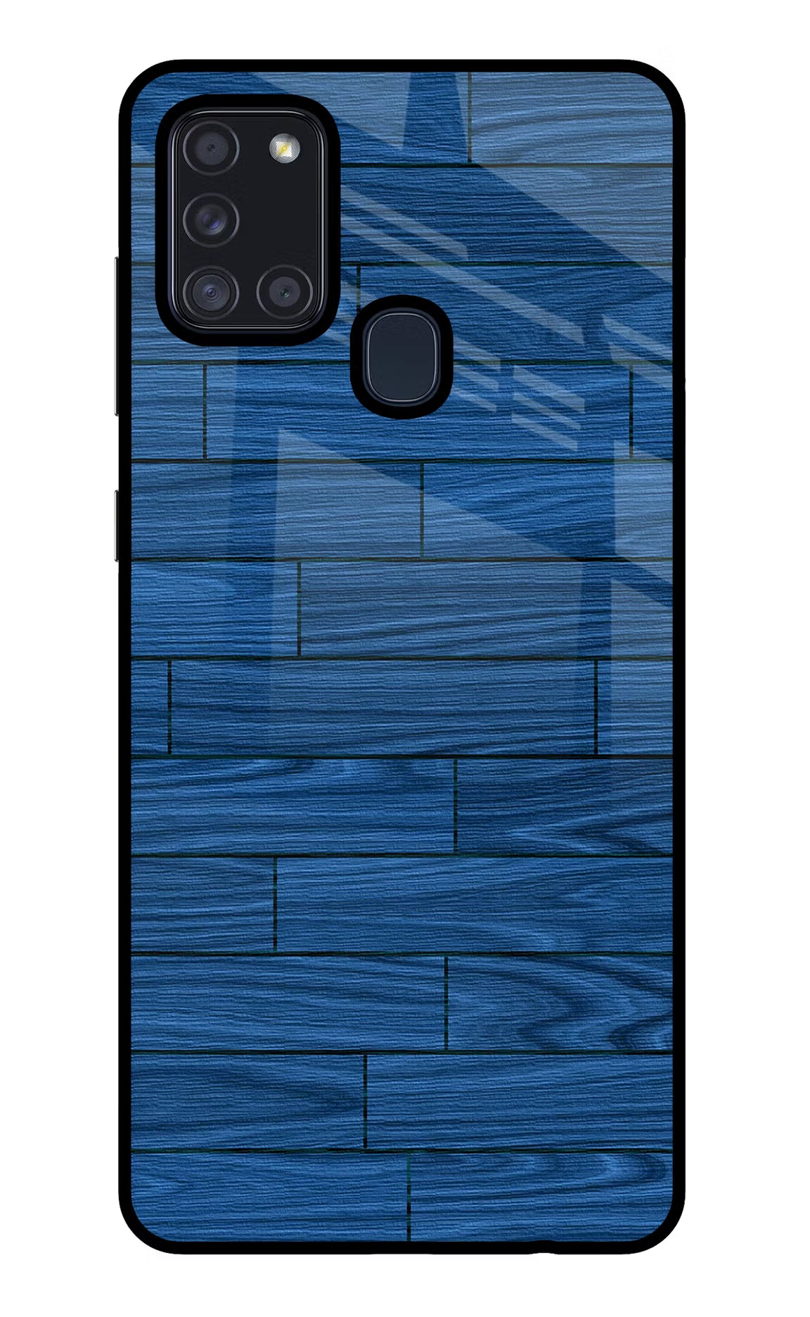 Wooden Texture Samsung A21s Glass Case Back Cover by Casekaro