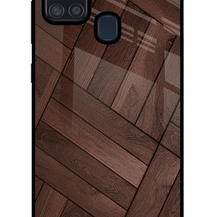 Wooden Texture Design Samsung A21s Glass Case