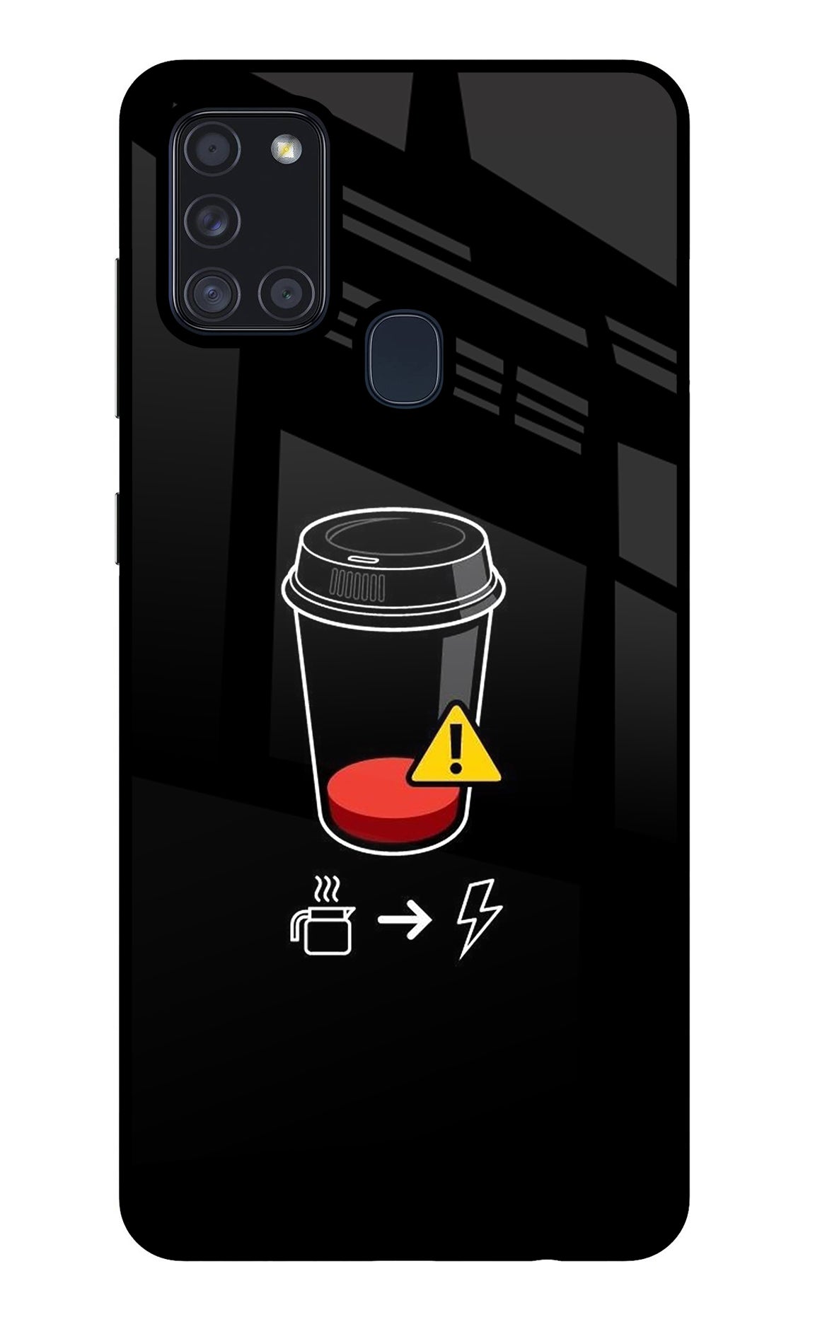 Coffee Samsung A21s Glass Case