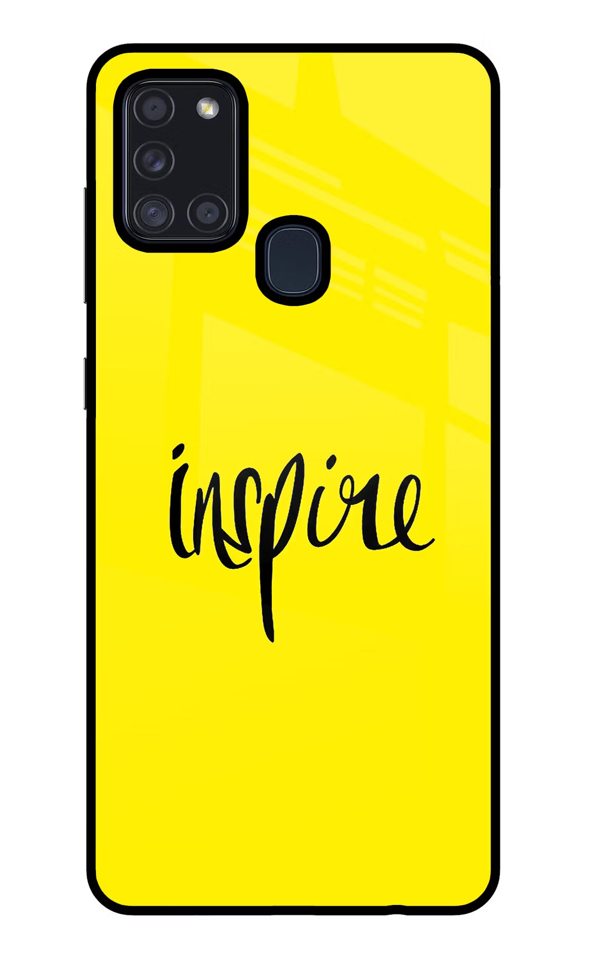 Inspire Samsung A21s Glass Case Back Cover by Casekaro