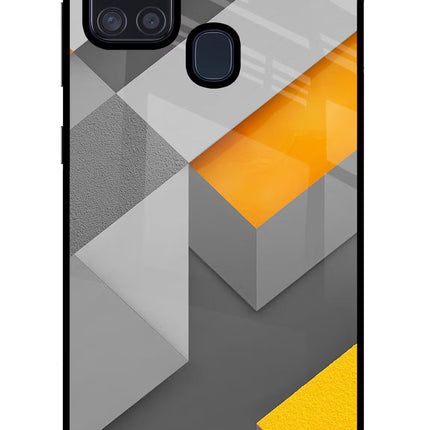 Abstract Samsung A21s Glass Case Back Cover by Casekaro