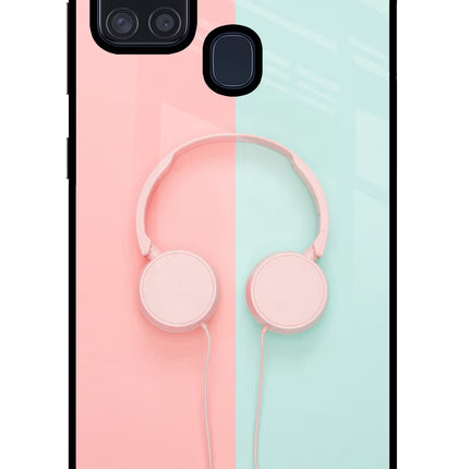 Music Lover Samsung A21s Glass Case Back Cover by Casekaro