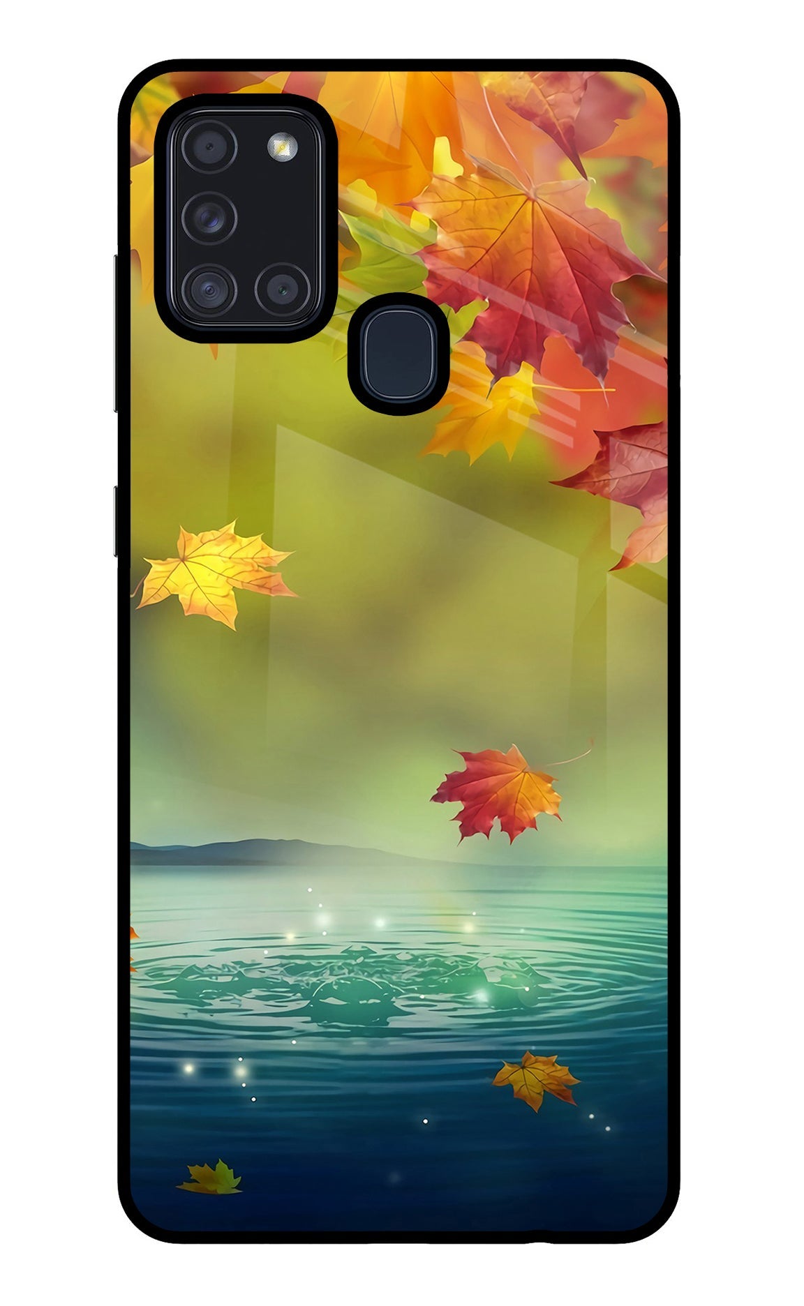 Flowers Samsung A21s Glass Case