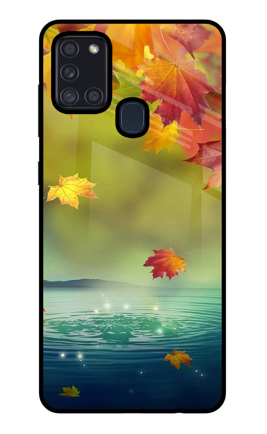 Flowers Samsung A21s Glass Case