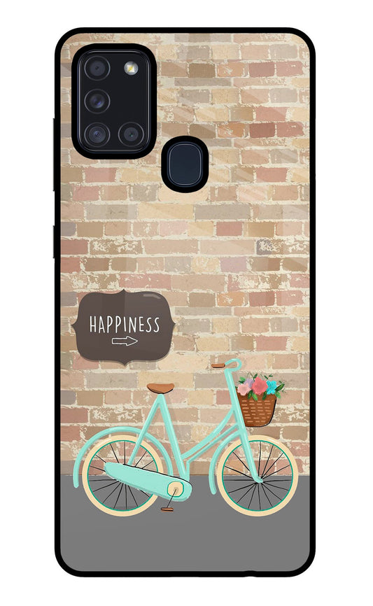 Happiness Artwork Samsung A21s Glass Case