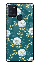 Flowers Samsung A21s Glass Case