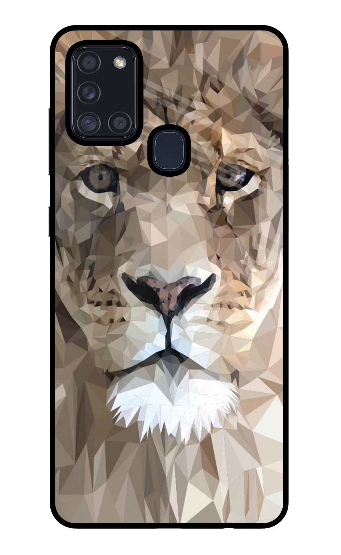Lion Art Samsung A21s Glass Case Back Cover by Casekaro
