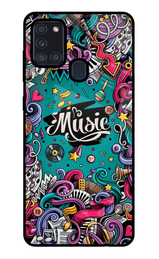 Music Graffiti Samsung A21s Glass Case