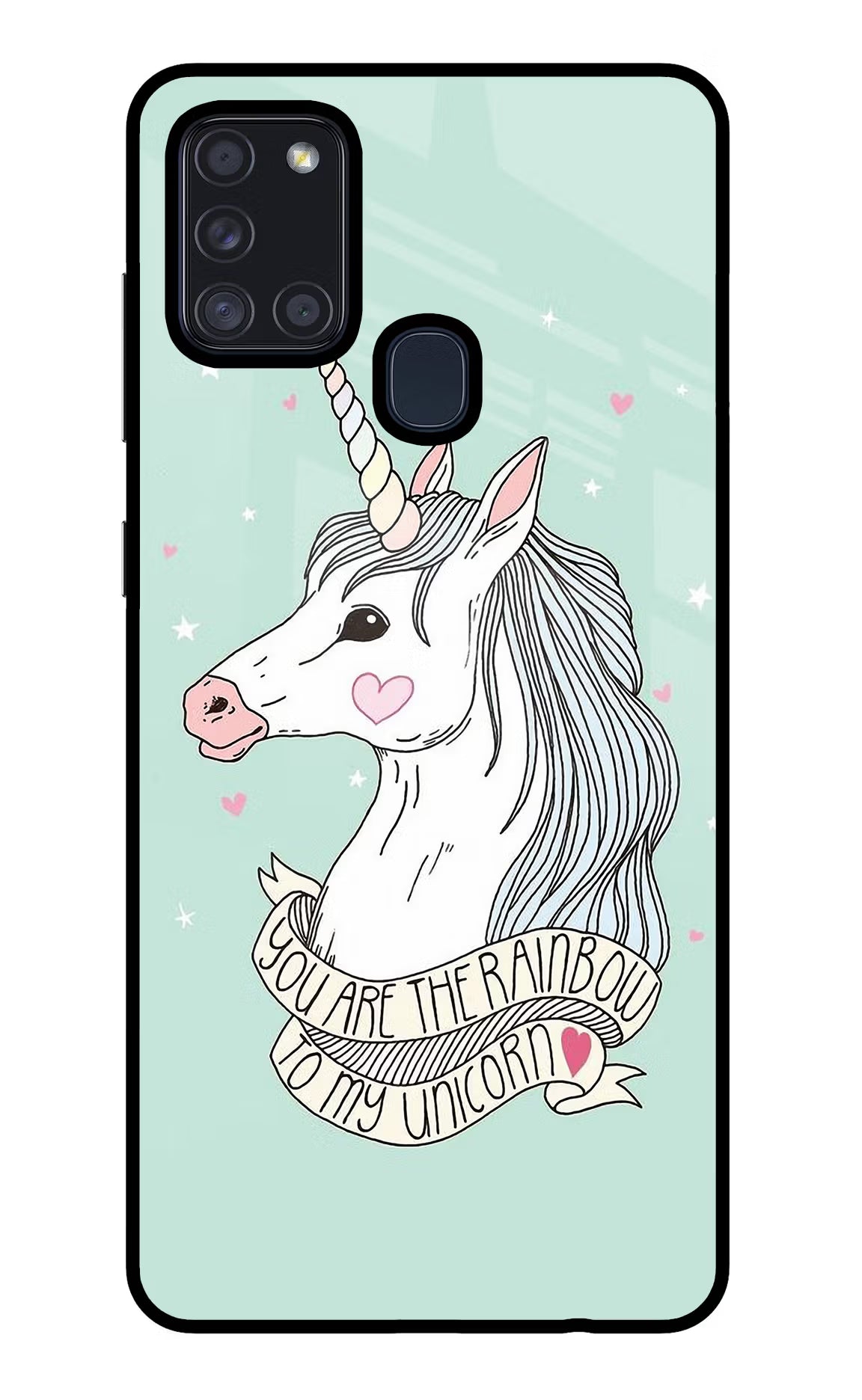 Unicorn Wallpaper Samsung A21s Glass Case Back Cover by Casekaro
