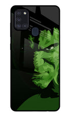 HULK Samsung A21s Glass Case Back Cover by Casekaro