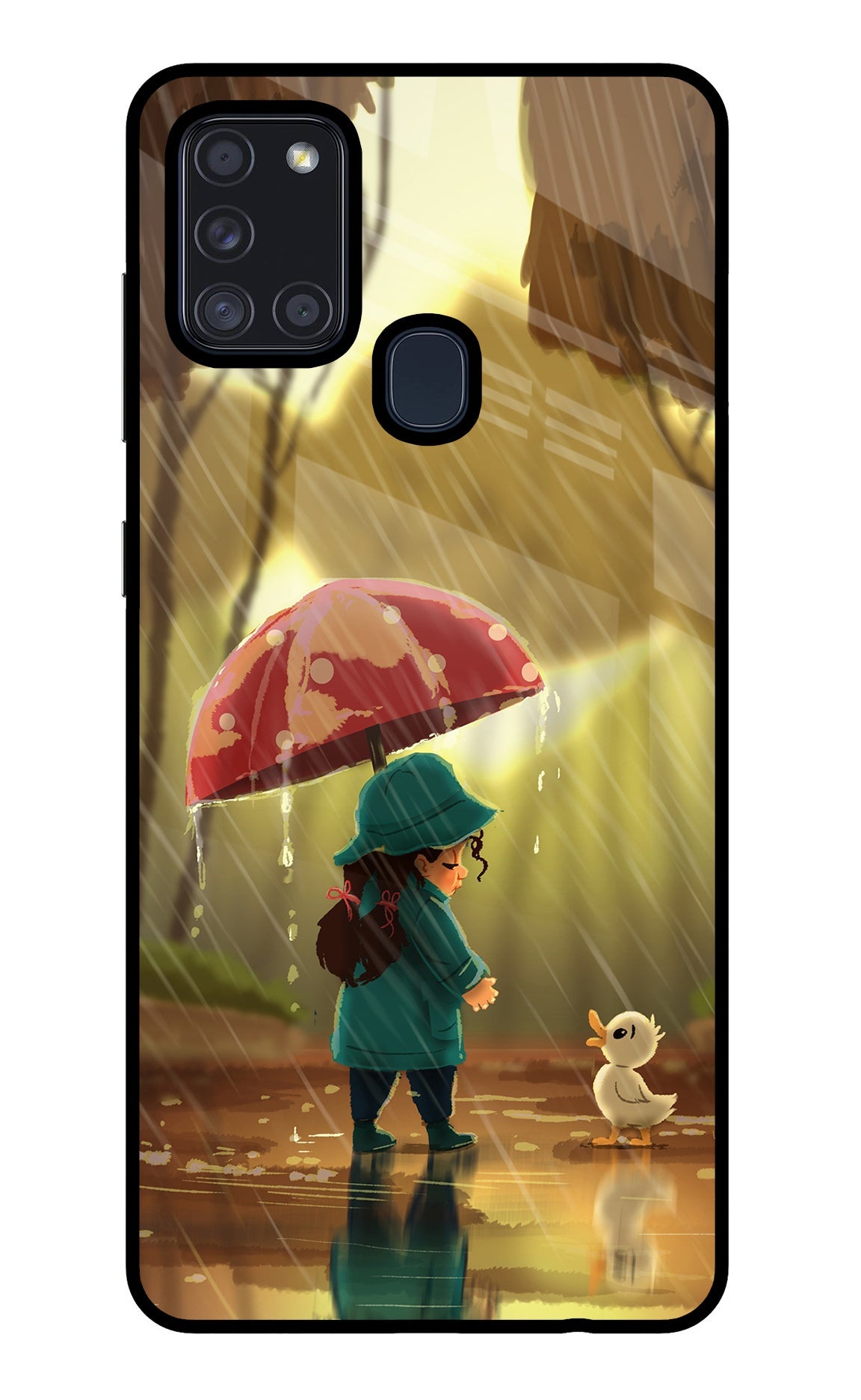 Rainy Day Samsung A21s Glass Case