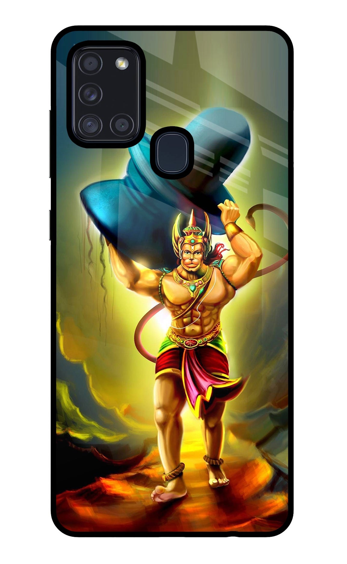 Lord Hanuman Samsung A21s Glass Case