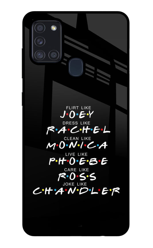 FRIENDS Character Samsung A21s Glass Case