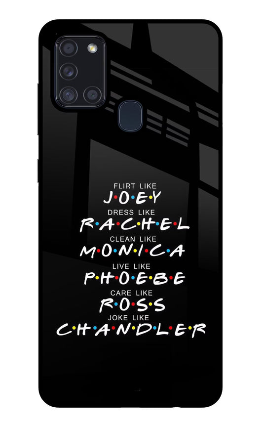 FRIENDS Character Samsung A21s Glass Case