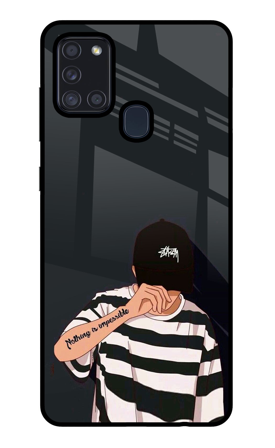 Aesthetic Boy Samsung A21s Glass Case