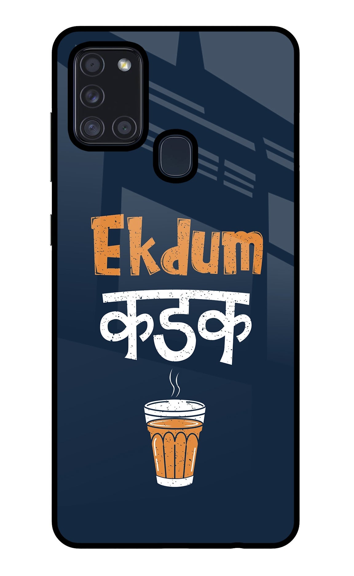 Ekdum Kadak Chai Samsung A21s Glass Case