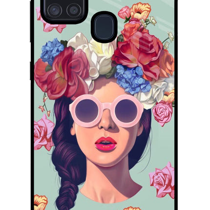 Pretty Girl Samsung A21s Glass Case Back Cover by Casekaro
