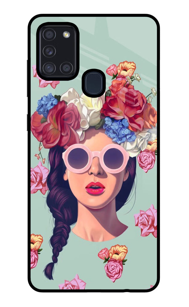 Pretty Girl Samsung A21s Glass Case Back Cover by Casekaro