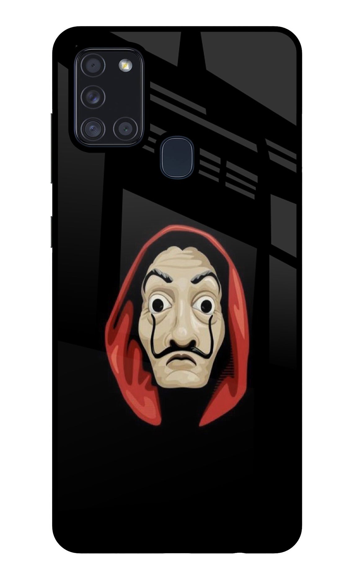 Money Heist Samsung A21s Glass Case