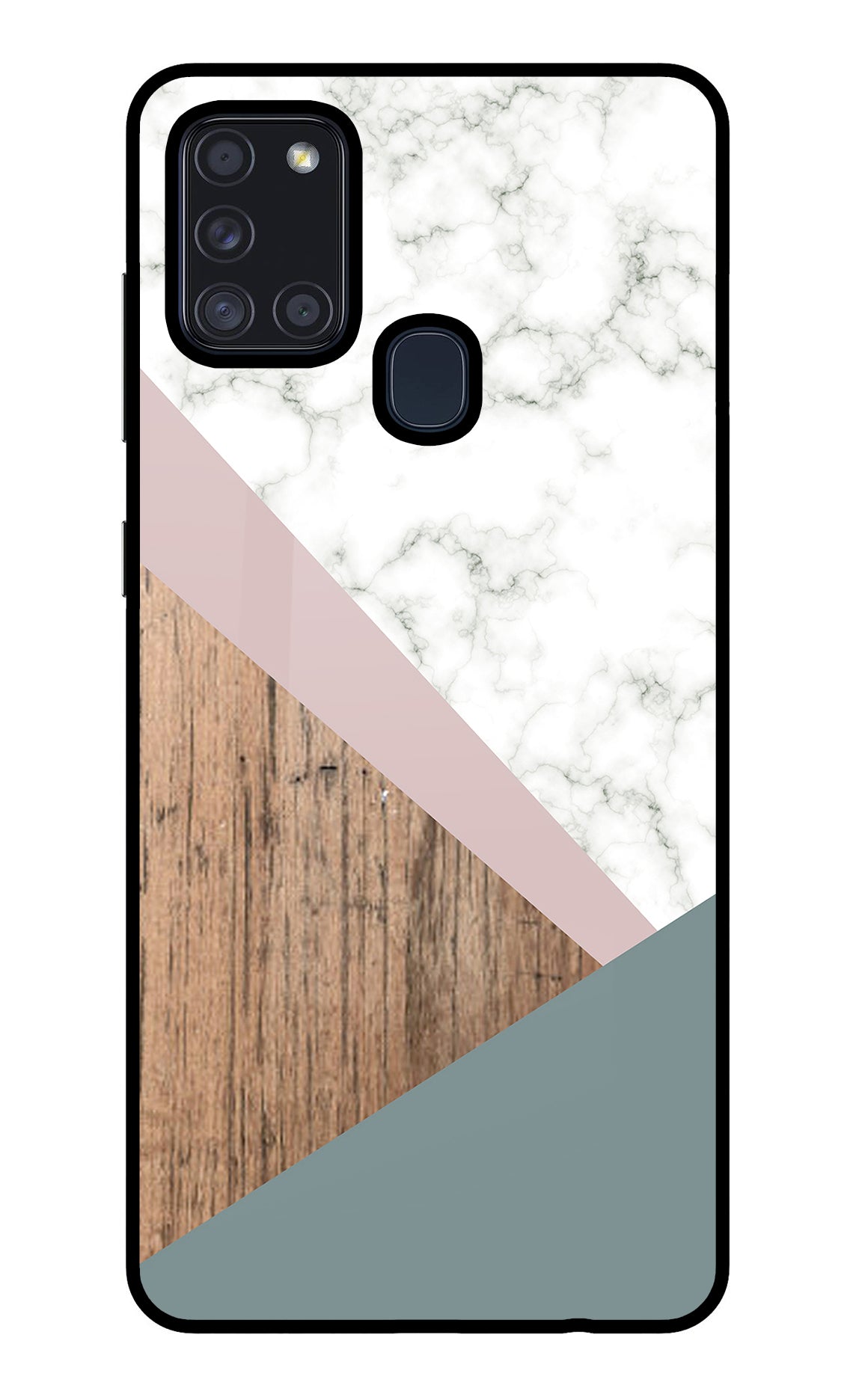 Marble wood Abstract Samsung A21s Glass Case