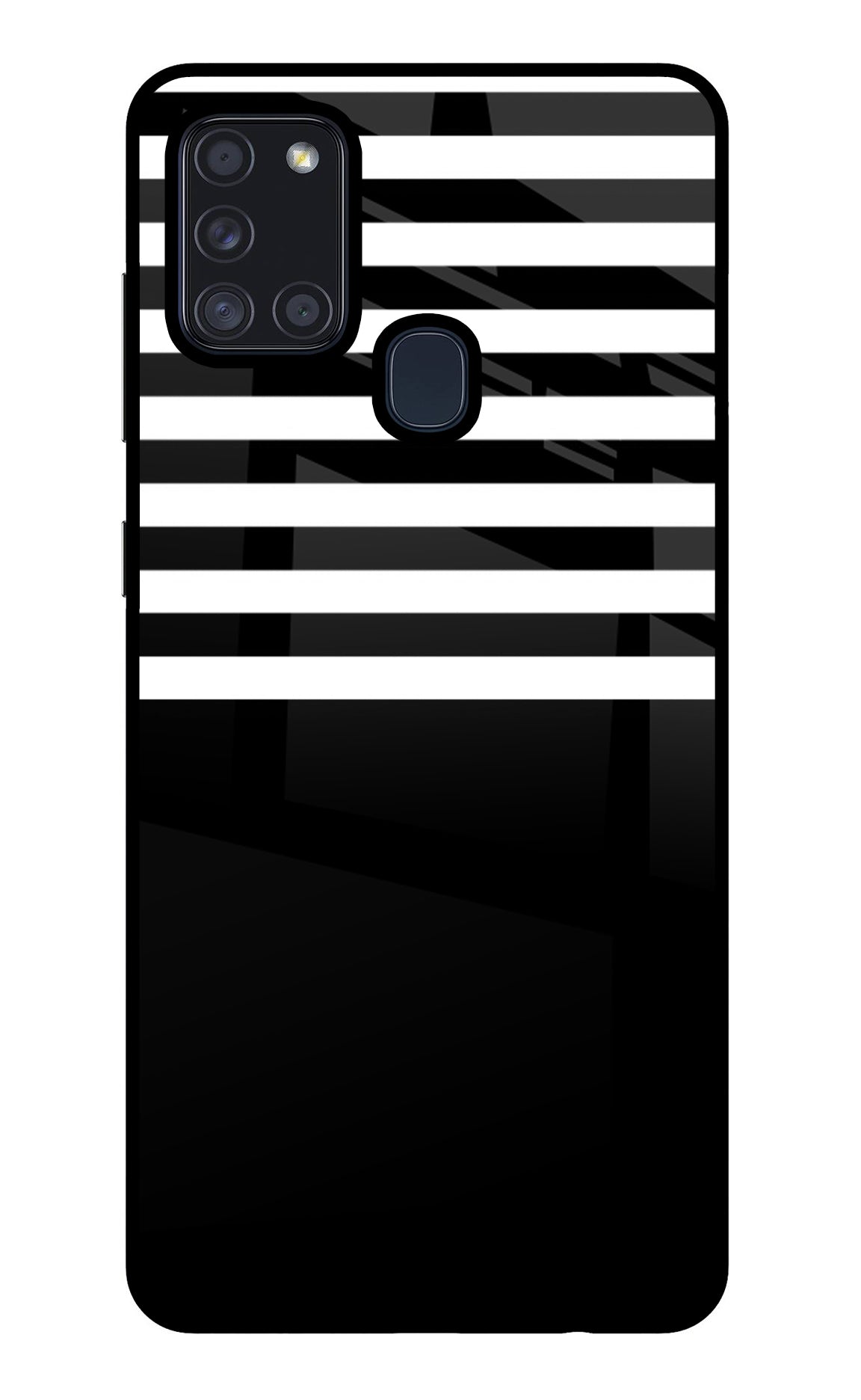 Black and White Print Samsung A21s Glass Case