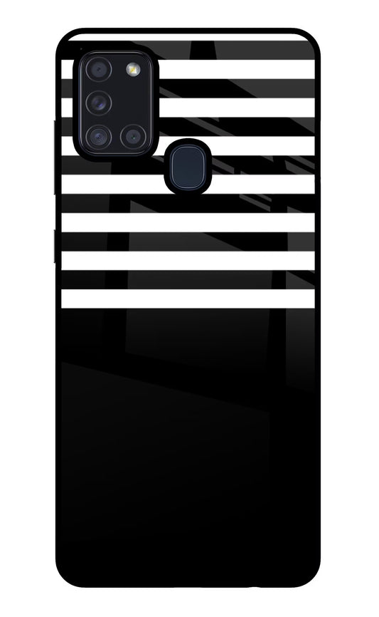 Black and White Print Samsung A21s Glass Case