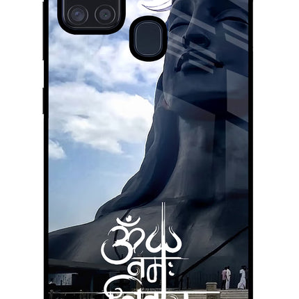 Om Namah Shivay Samsung A21s Glass Case Back Cover by Casekaro