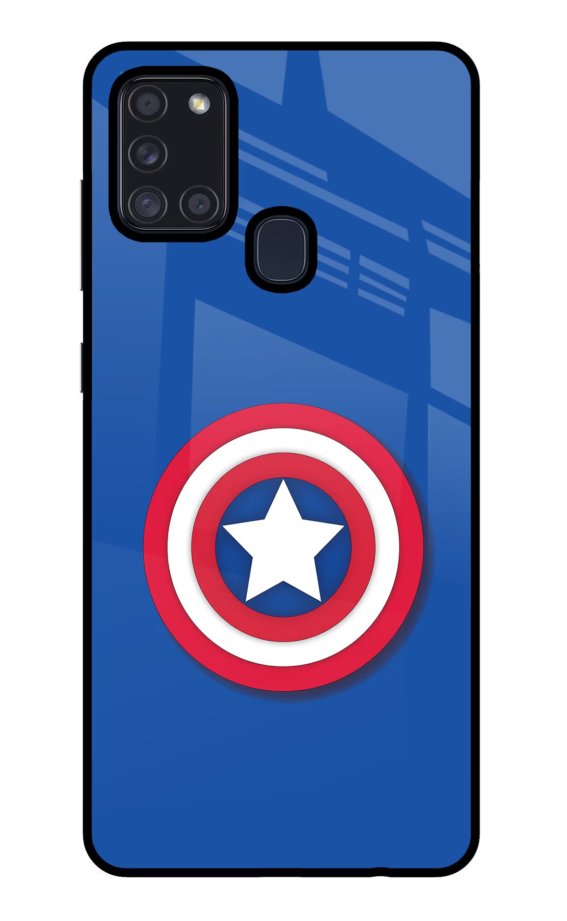 Shield Samsung A21s Glass Case Back Cover by Casekaro