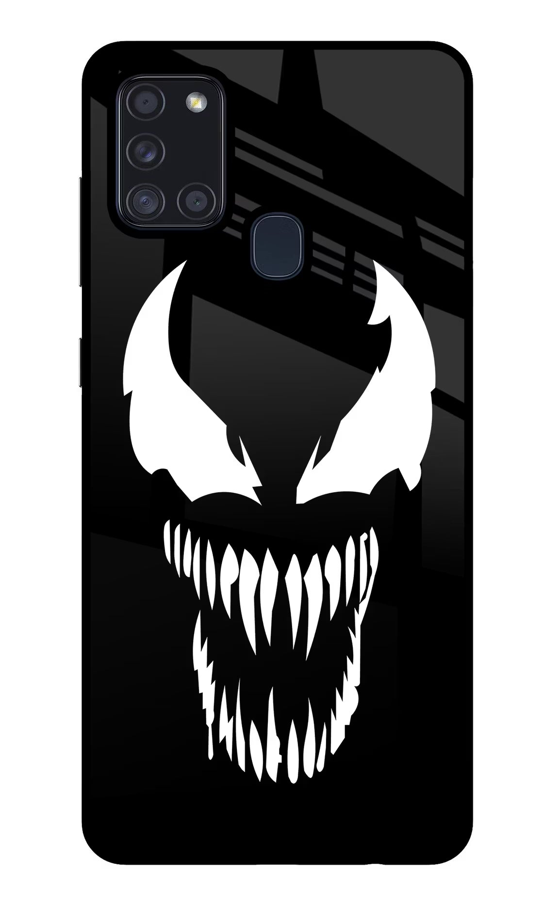 Venom Samsung A21s Glass Case Back Cover by Casekaro