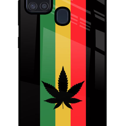 Weed Flag Samsung A21s Glass Case