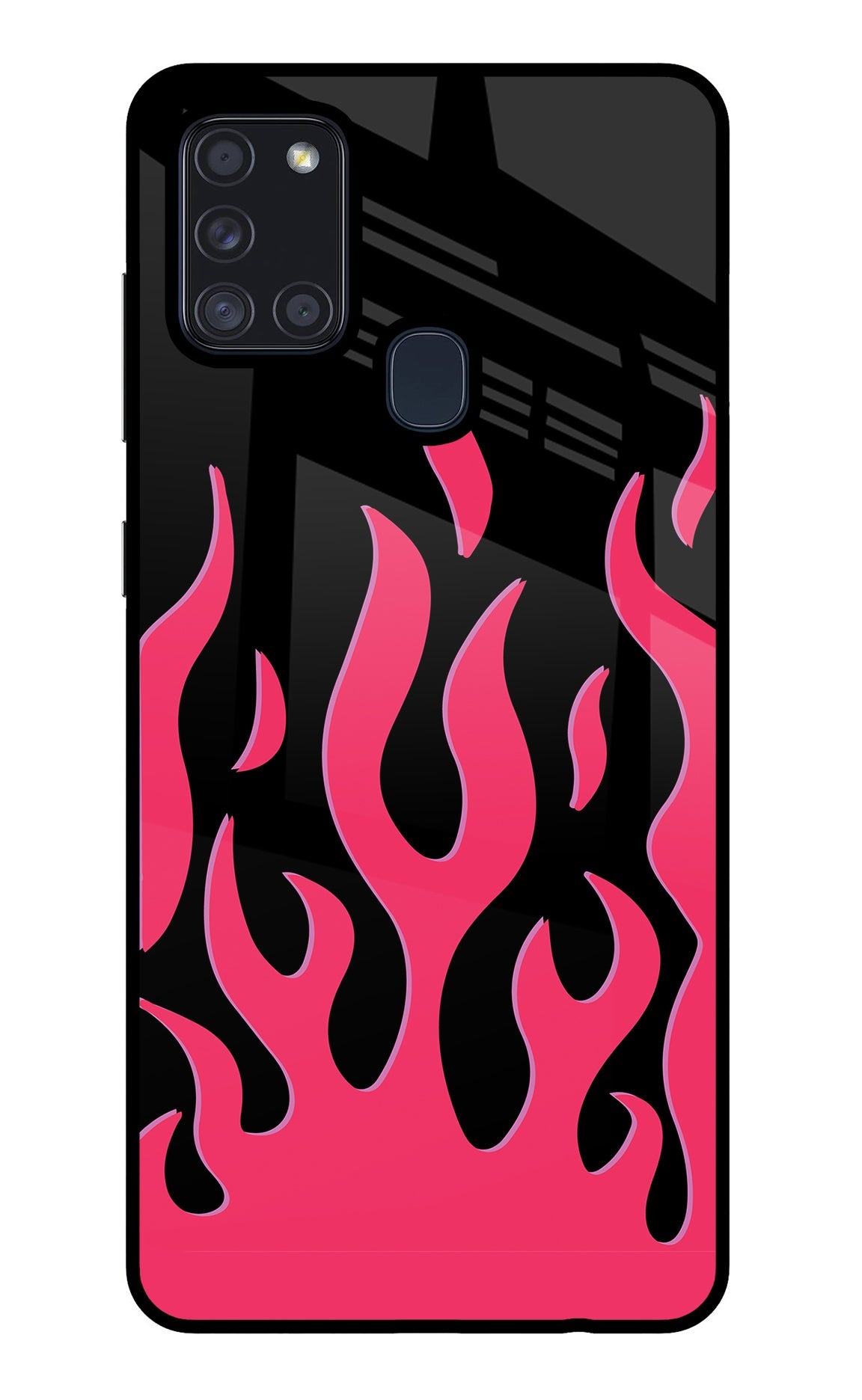 Fire Flames Samsung A21s Glass Case