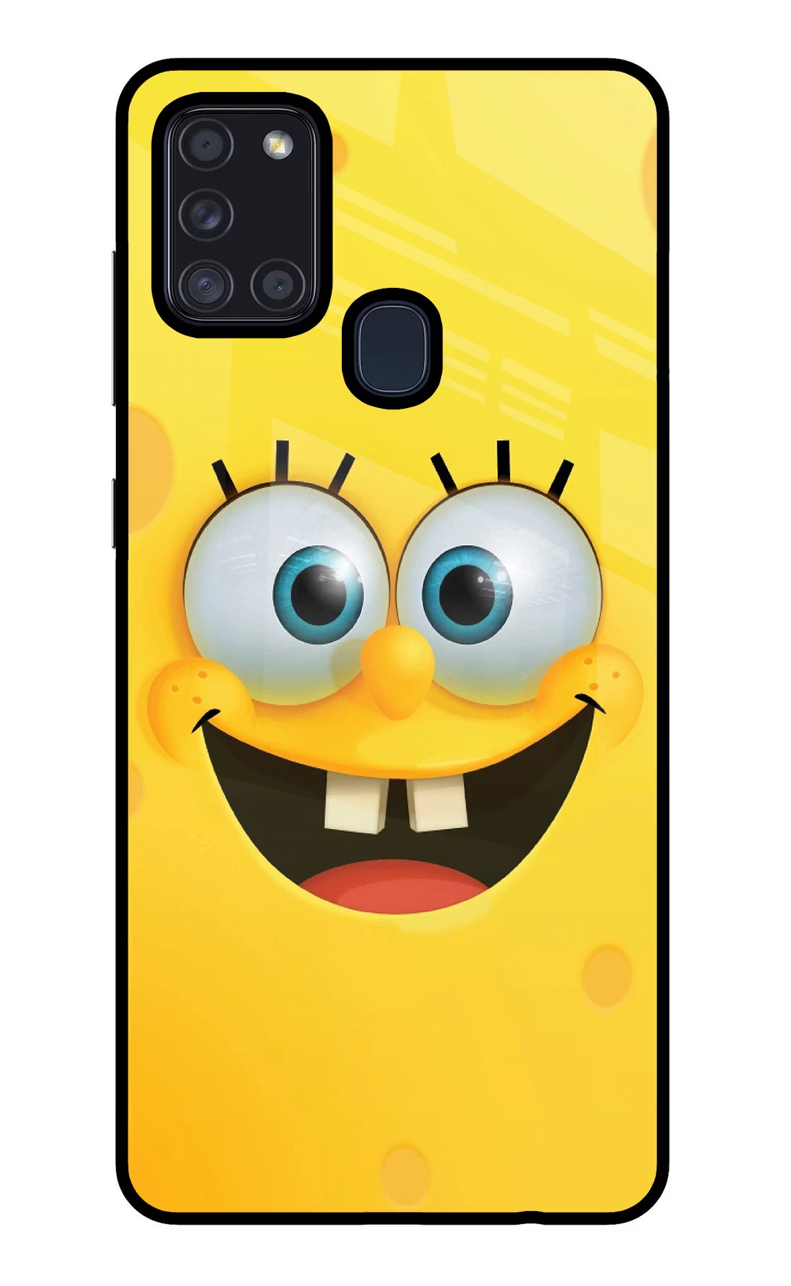 Sponge 1 Samsung A21s Glass Case Back Cover by Casekaro