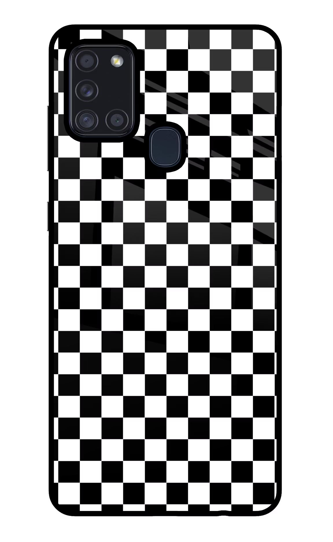 Chess Board Samsung A21s Glass Case Back Cover by Casekaro