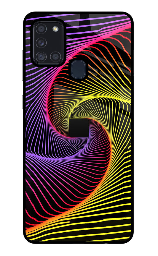 Colorful Strings Samsung A21s Glass Case