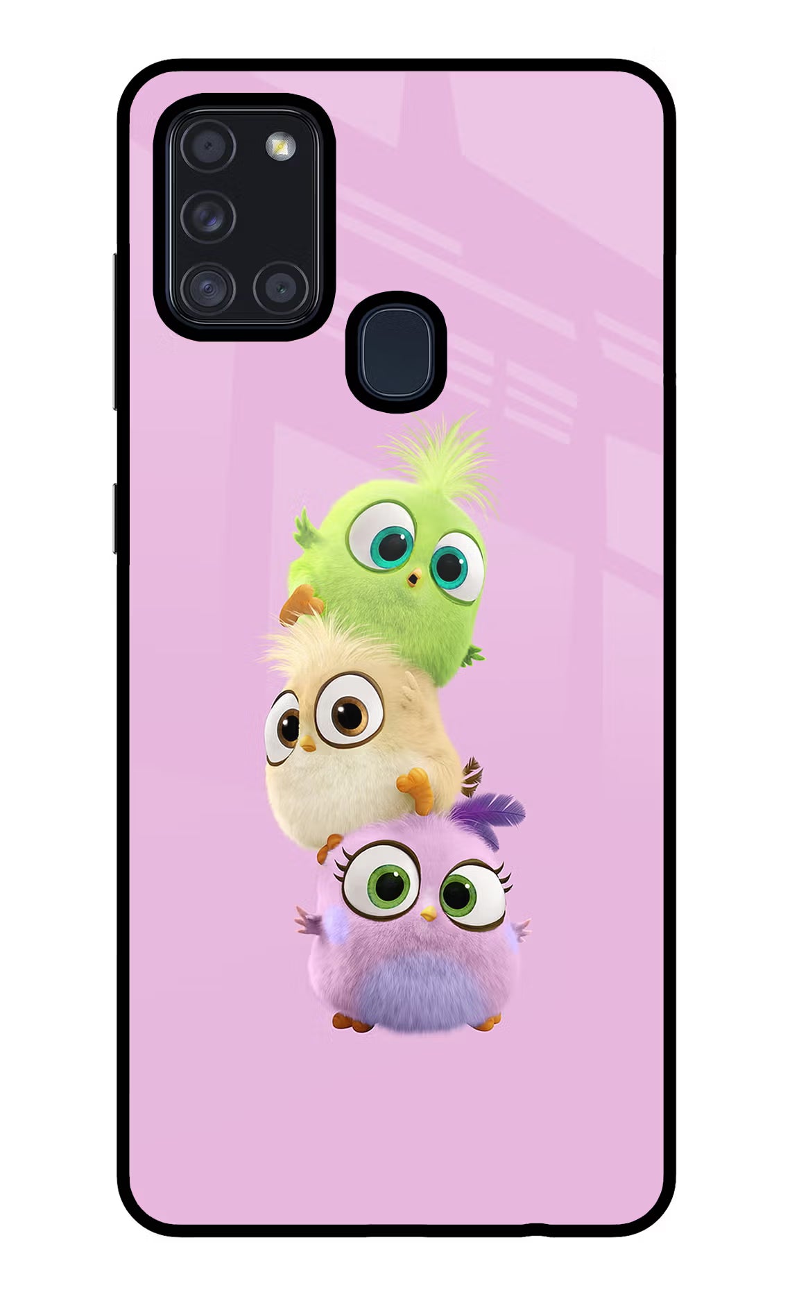 Cute Little Birds Samsung A21s Glass Case Back Cover by Casekaro