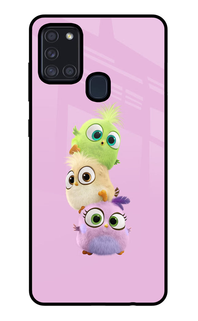Cute Little Birds Samsung A21s Glass Case