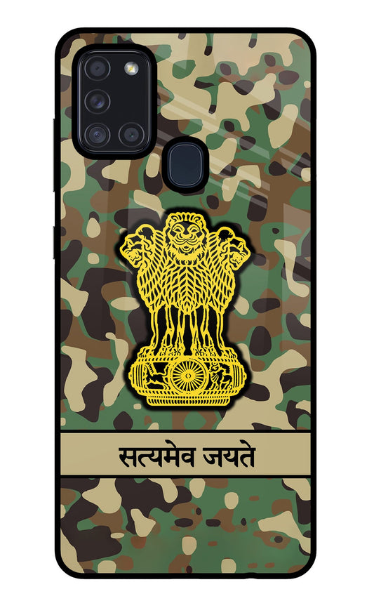 Satyamev Jayate Army Samsung A21s Glass Case