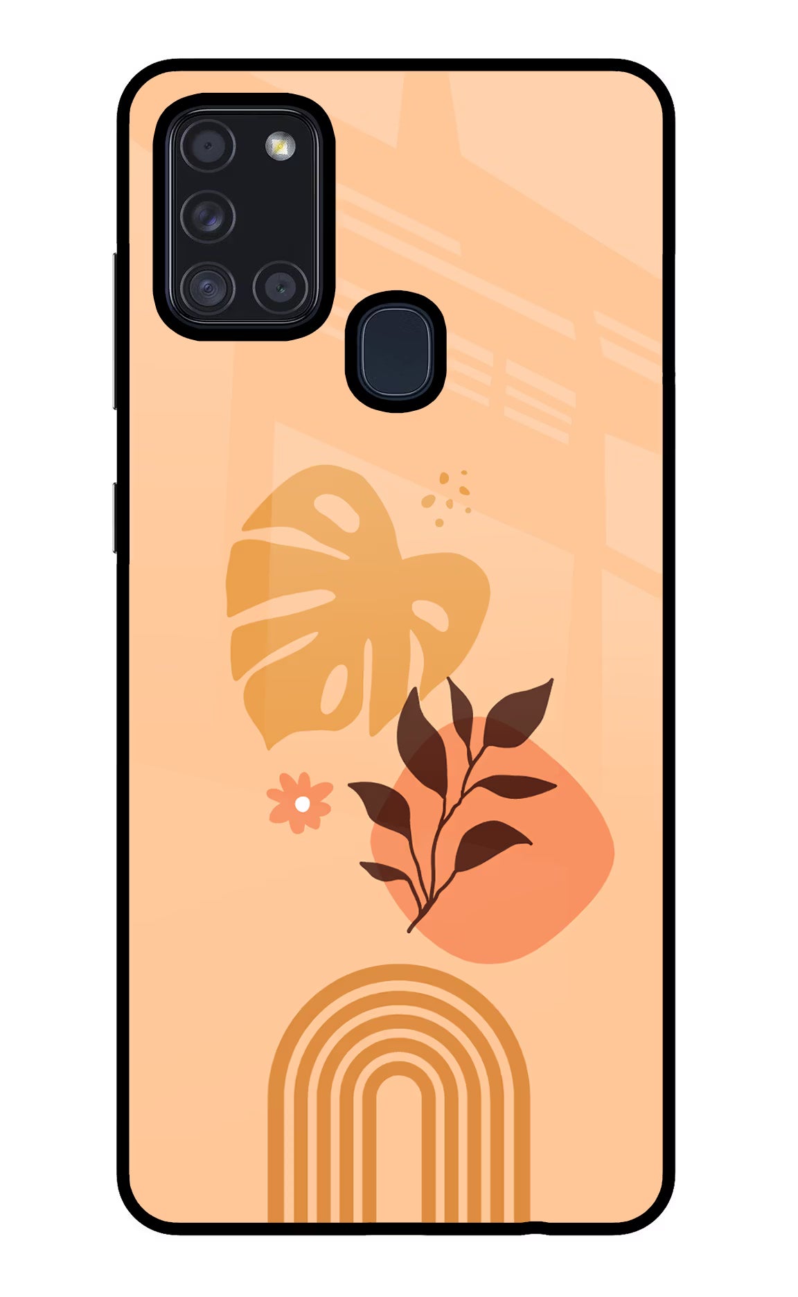 Bohemian Art Samsung A21s Glass Case Back Cover by Casekaro