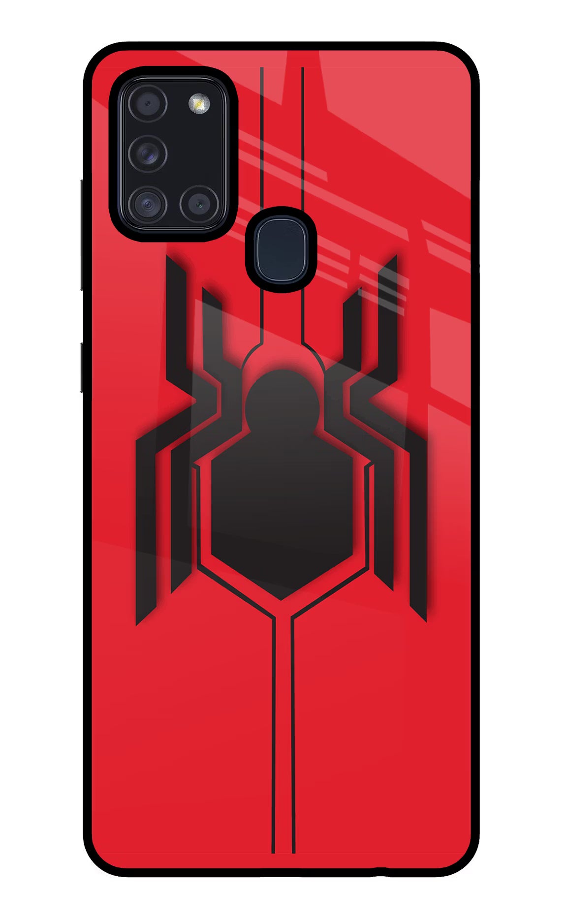 Spider Samsung A21s Glass Case Back Cover by Casekaro