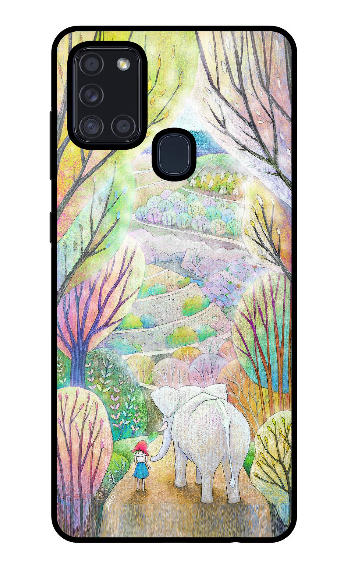 Nature Painting Samsung A21s Glass Case Back Cover by Casekaro