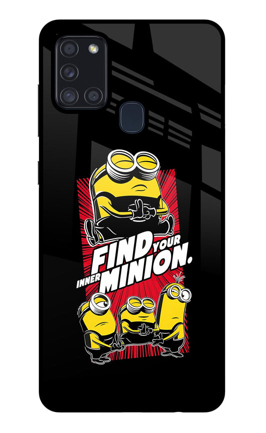 Find your inner Minion Samsung A21s Glass Case