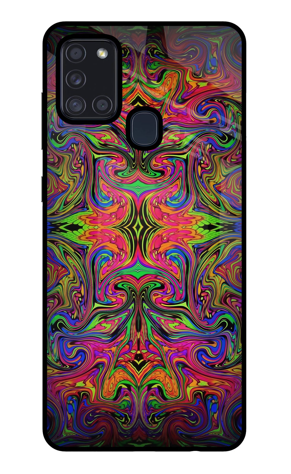 Psychedelic Art Samsung A21s Glass Case