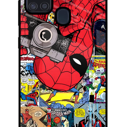 Spider Man Samsung A21s Glass Case
