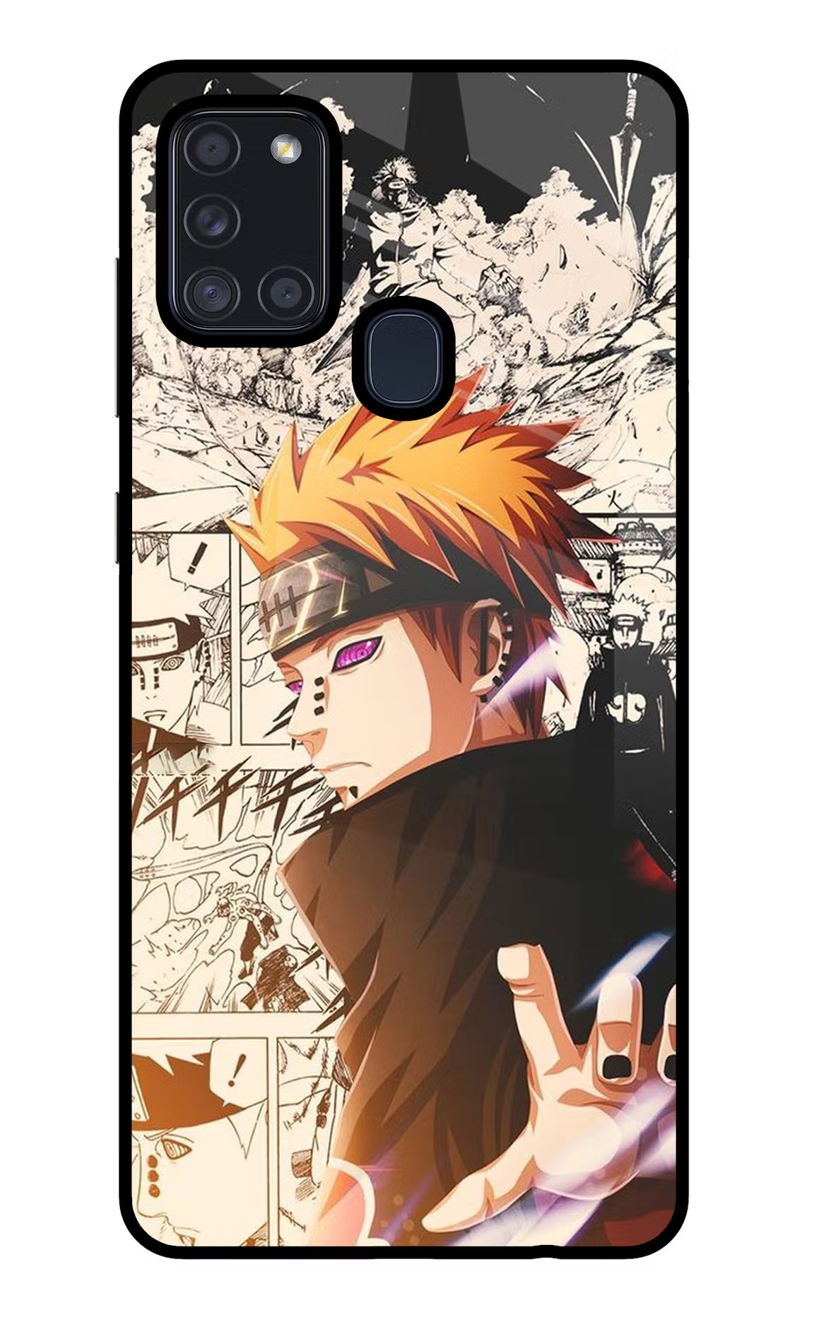 Pain Anime Samsung A21s Glass Case Back Cover by Casekaro