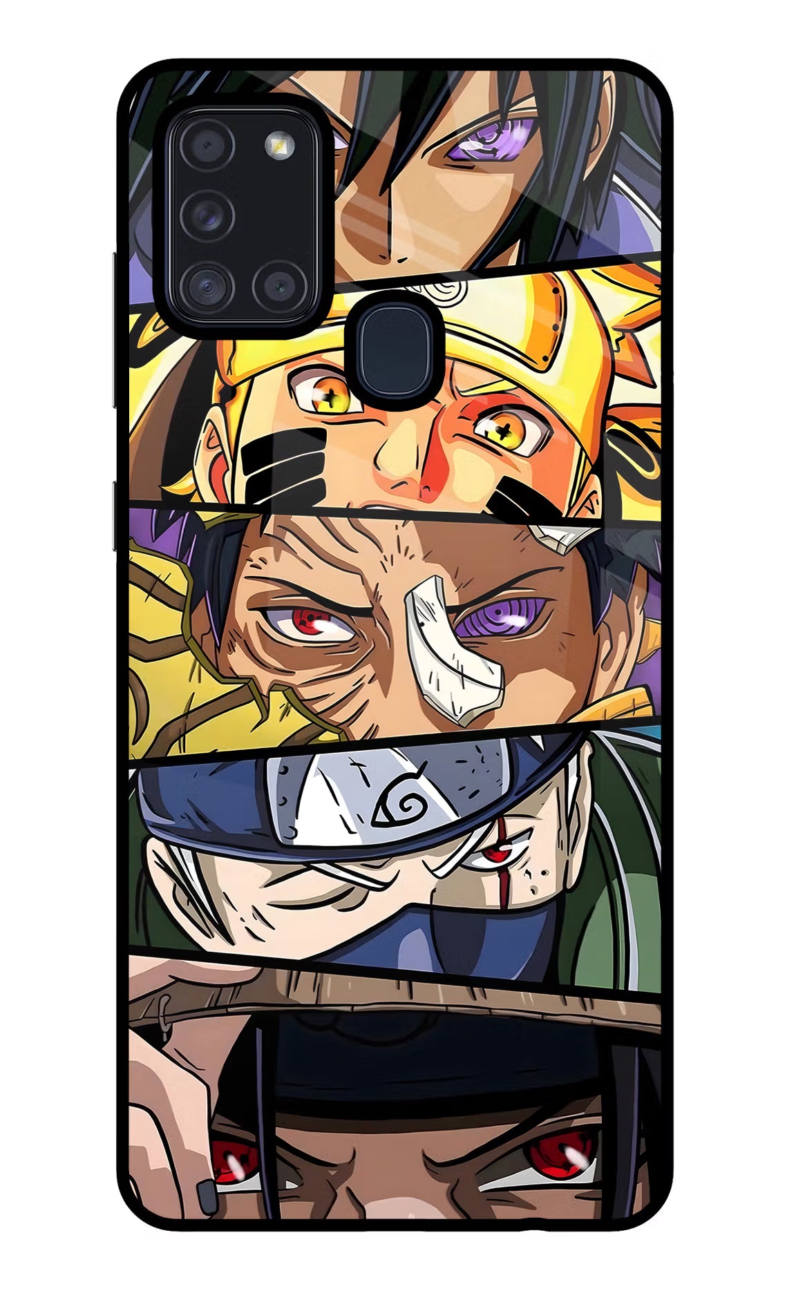 Naruto Character Samsung A21s Glass Case Back Cover by Casekaro