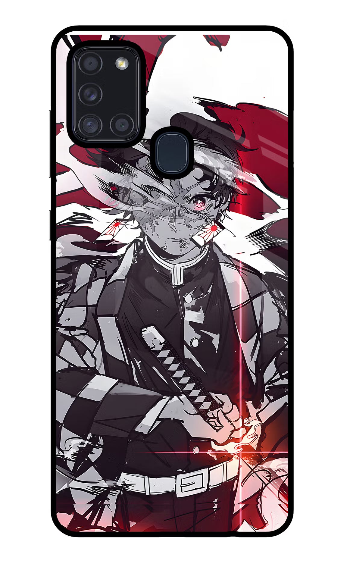 Demon Slayer Samsung A21s Glass Case Back Cover by Casekaro