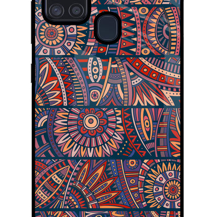 African Culture Design Samsung A21s Glass Case