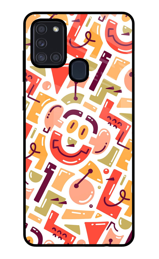 Doodle Pattern Samsung A21s Glass Case