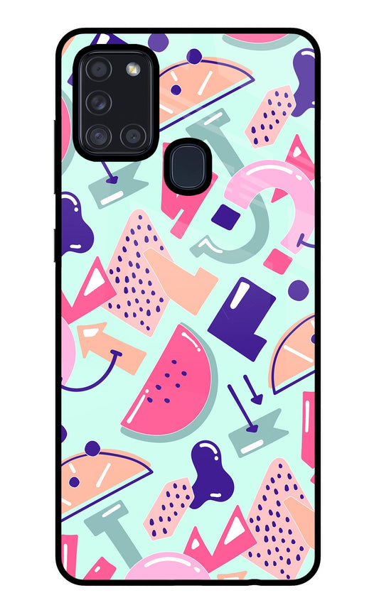 Doodle Pattern Samsung A21s Glass Case